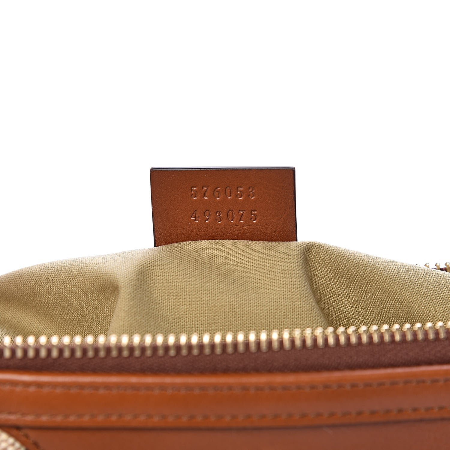 Gucci Vintage Canvas Web Pouch Sand Cuir 7 of 9