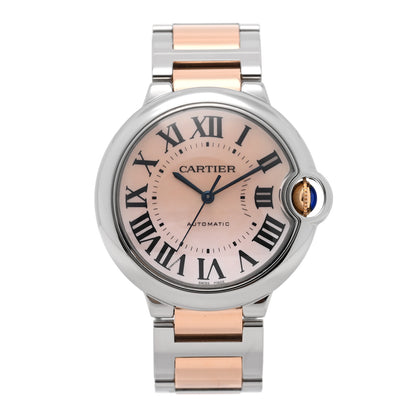 Cartier Stainless Steel 18K Yellow Gold Pink Mother of Pearl 36mm Ballon Bleu De Cartier Automatic Watch 1 of 4