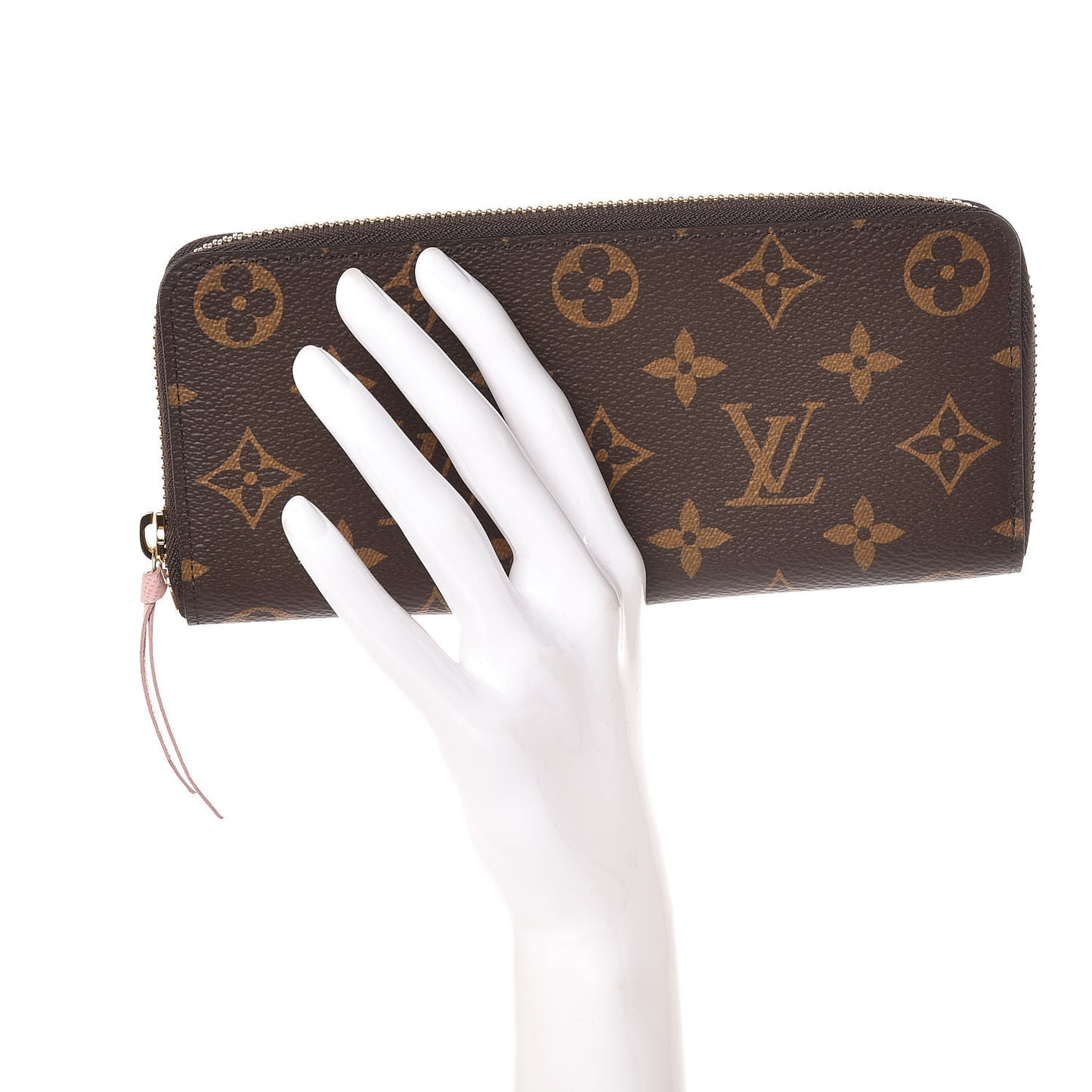 Monogram Clemence Wallet Rose Ballerine