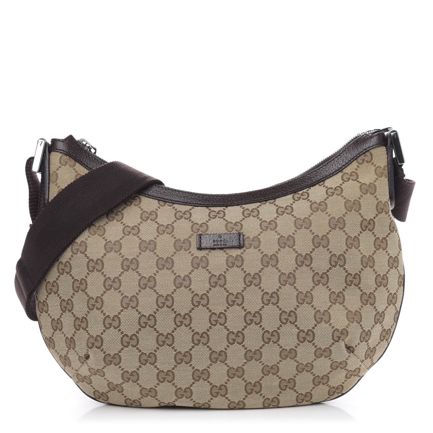 Monogram Medium Half Moon Hobo Dark Brown