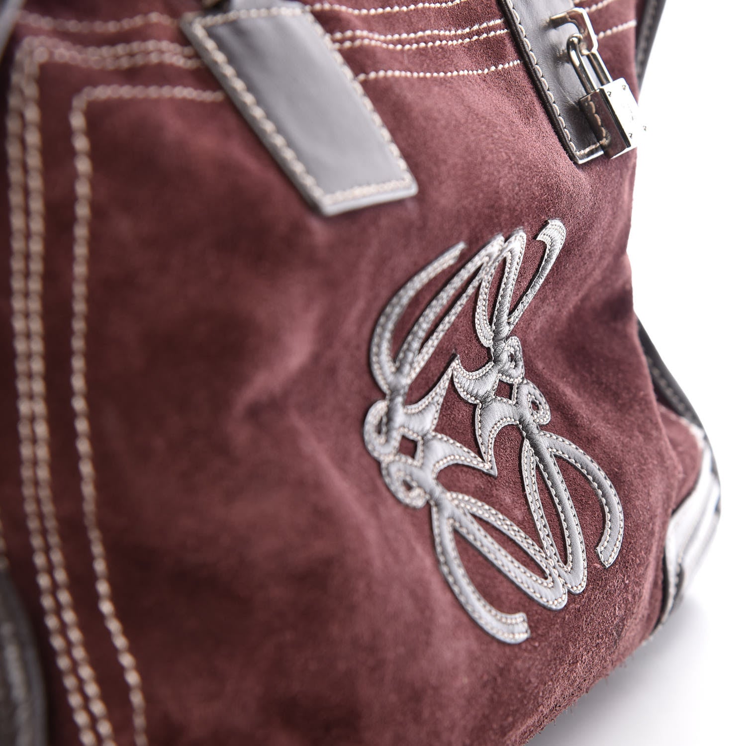 Loewe Suede Amazona 36 Burgundy 18 of 21