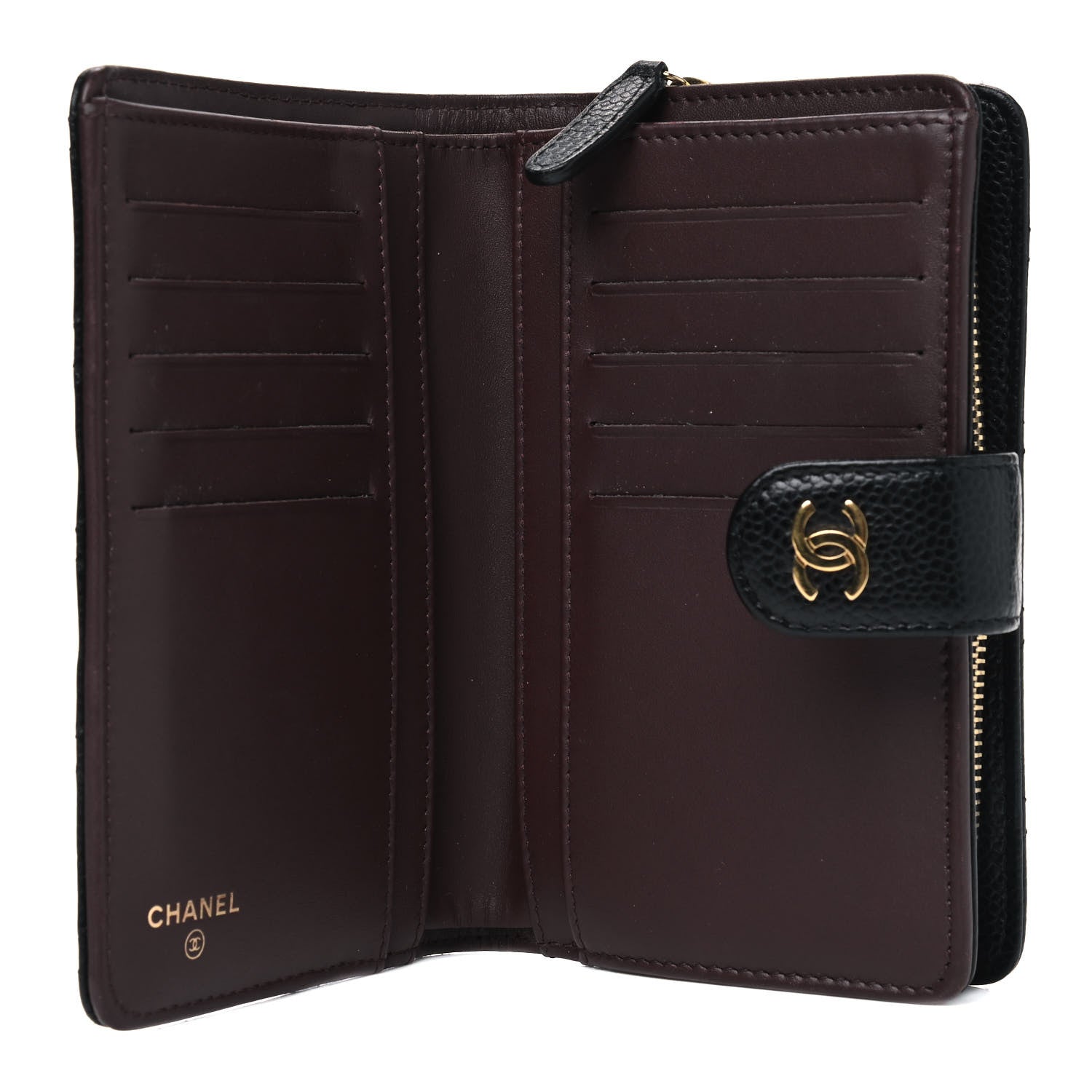Chanel Caviar Quilted Zipped Pocket Wallet Black 4 of 9