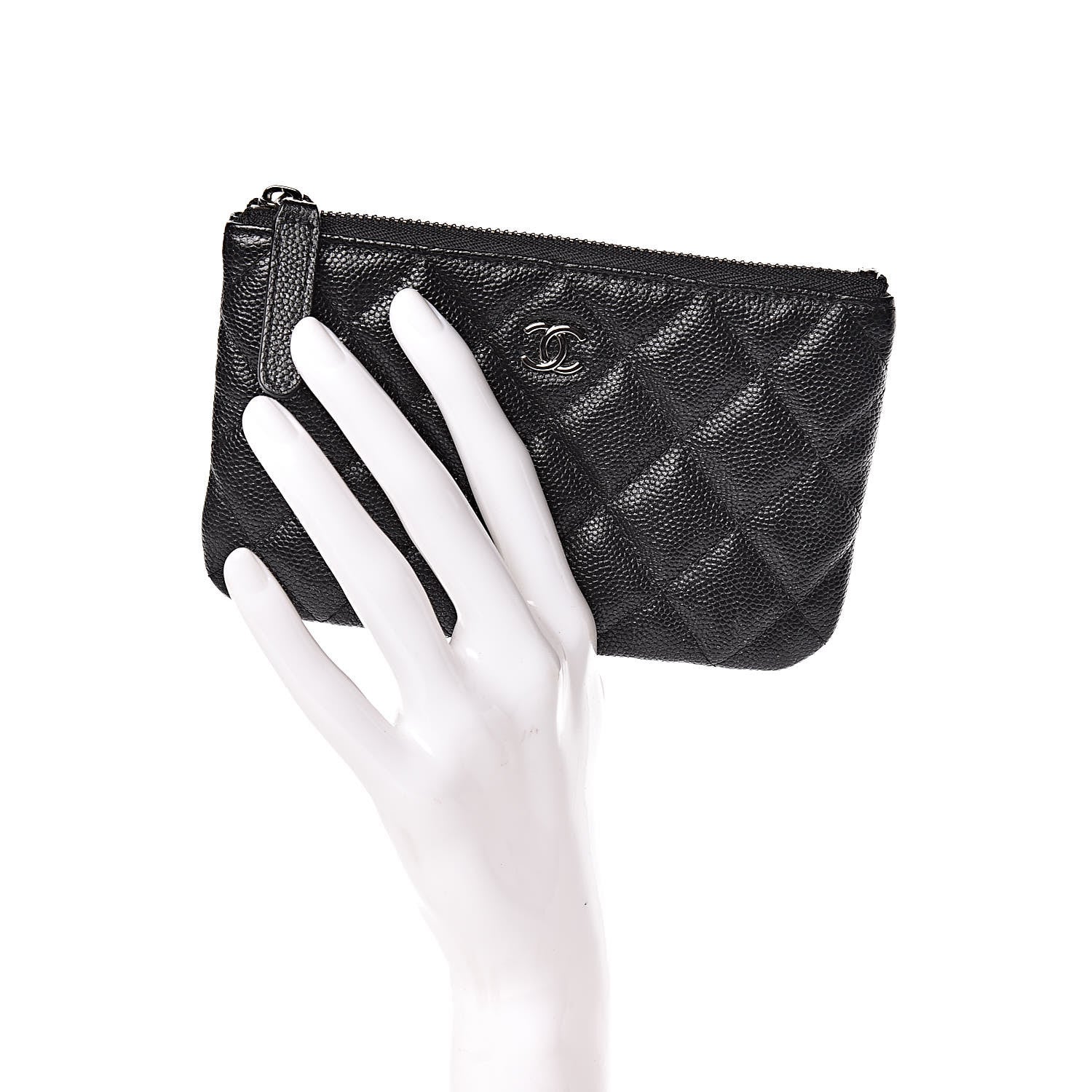 Chanel Iridescent Caviar Quilted Small Cosmetic Case Black 2 of 8