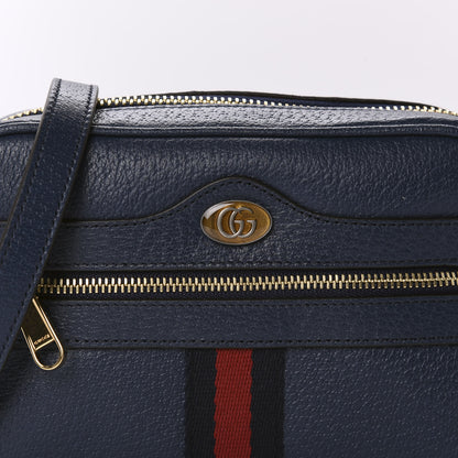 Gucci Textured Calfskin Web Mini Ophidia Shoulder Bag Blue Agata 10 of 11