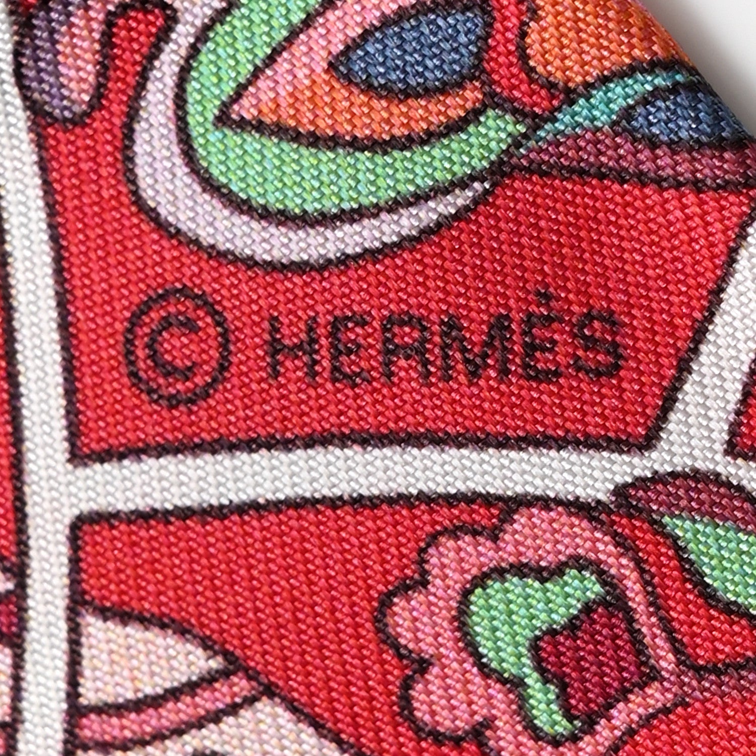 Hermes Silk Au Pays Des Oiseaux Fleurs Twilly Vieux Rose Framboise Vert 4 of 4