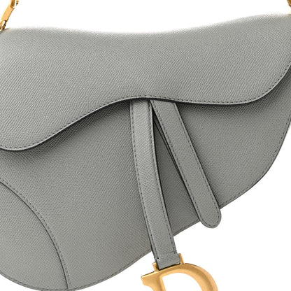Christian Dior Grained Calfskin Saddle Bag Grey Stone 8 of 10