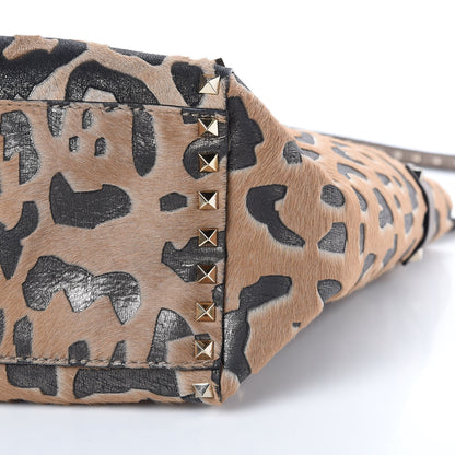 Valentino Garavani Calf Hair Leopard Print Rockstud Double Handle Tote 9 of 13