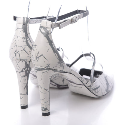 Balenciaga Nappa Imprime Marble Ankle Strap Pump 37 Blanc 4 of 8