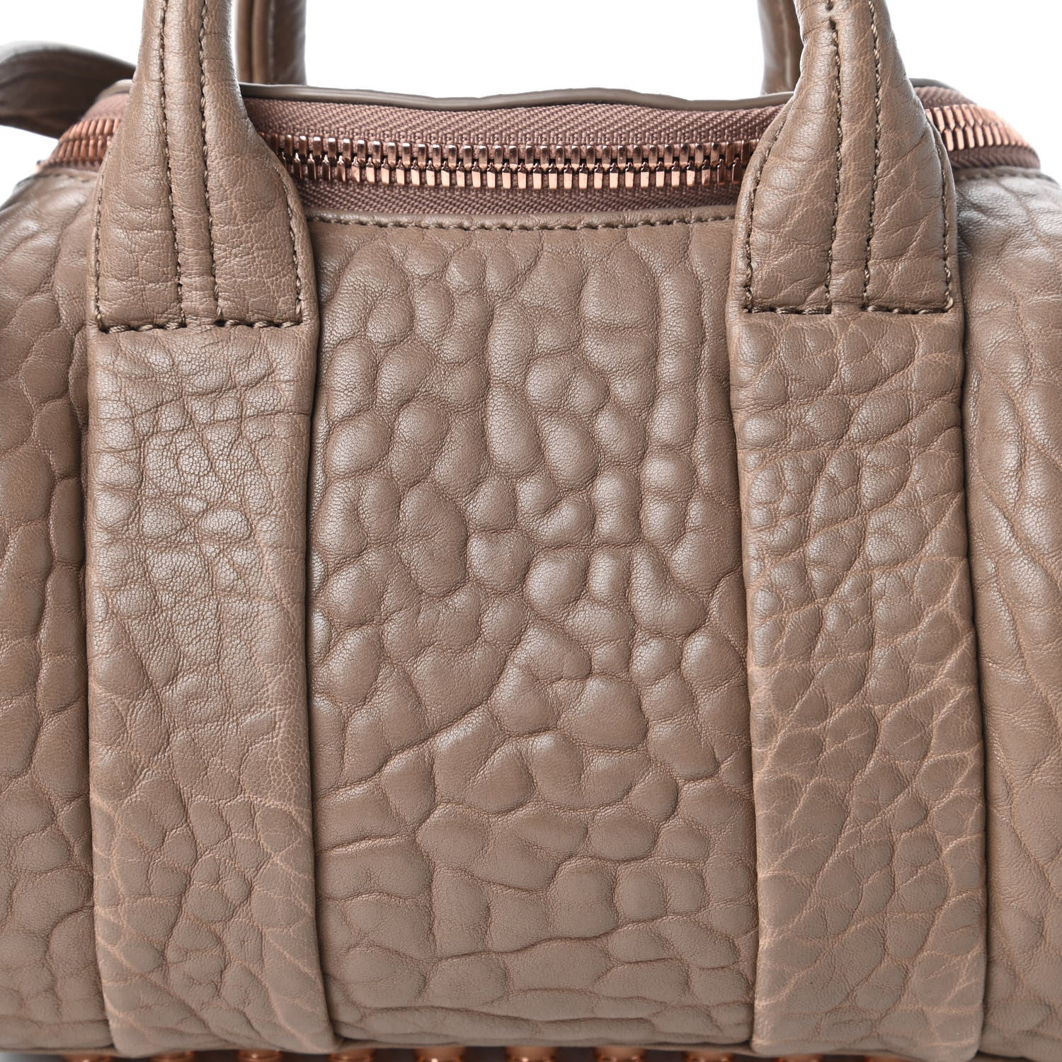 Alexander Wang Pebbled Lambskin Mini Rockie Latte Rose Gold Hardware 9 of 9