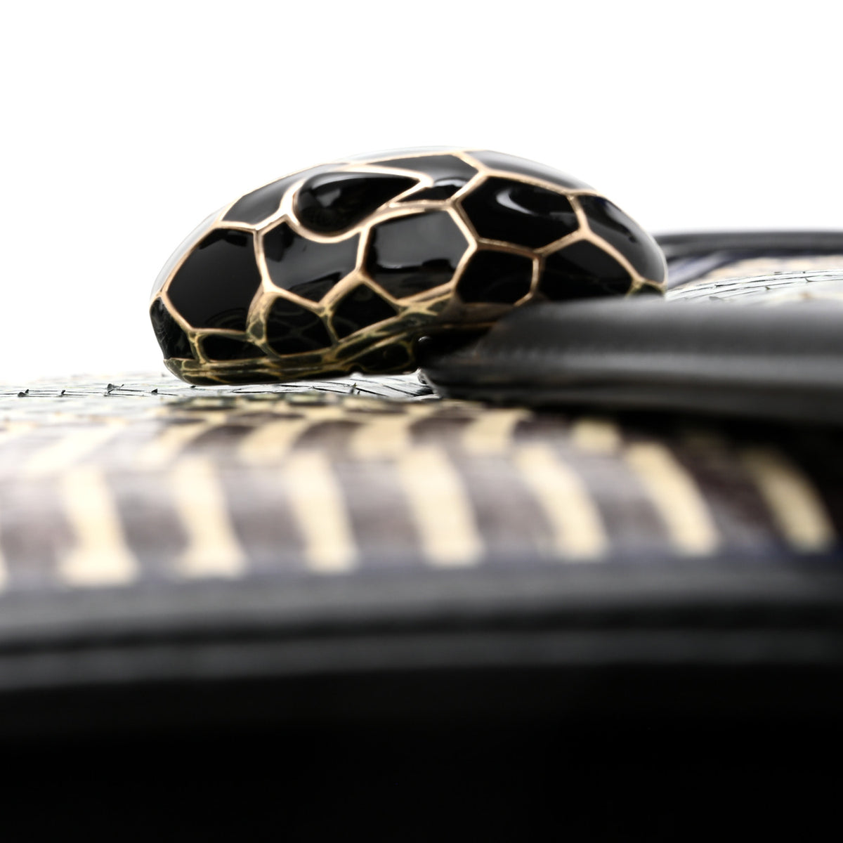 Bulgari Calfskin Snakeskin Serpenti Forever Crossbody Bag Blue Black Multicolor 12 of 12