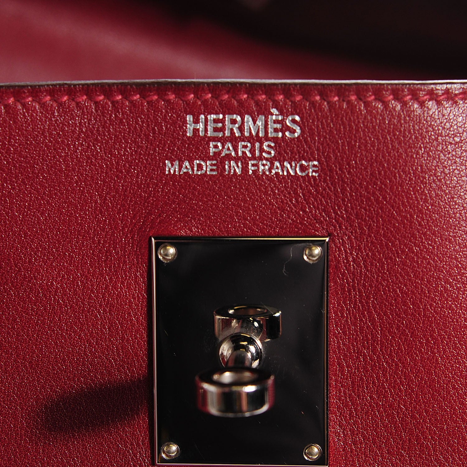 Hermes Veau Sikkim Kelly Relax 50 Rouge H 9 of 21