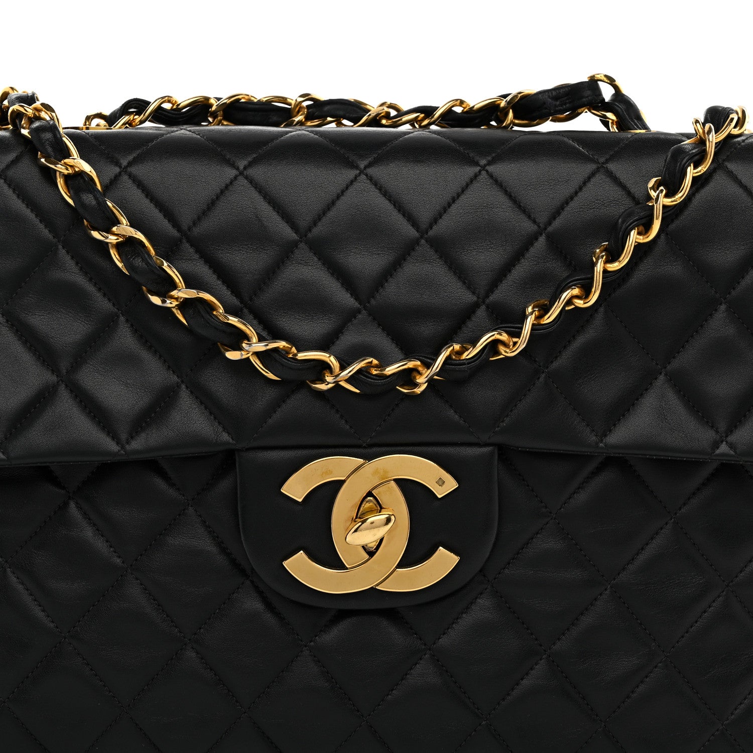 Chanel Lambskin Quilted XL Jumbo Single Flap Black 8 of 11