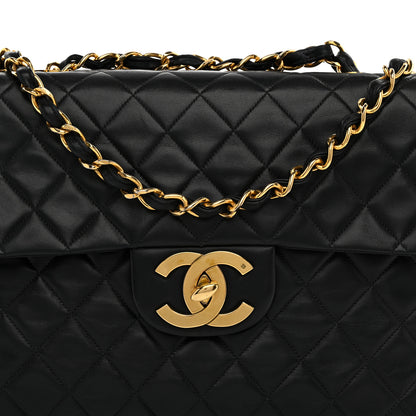 Chanel Lambskin Quilted XL Jumbo Single Flap Black 8 of 11