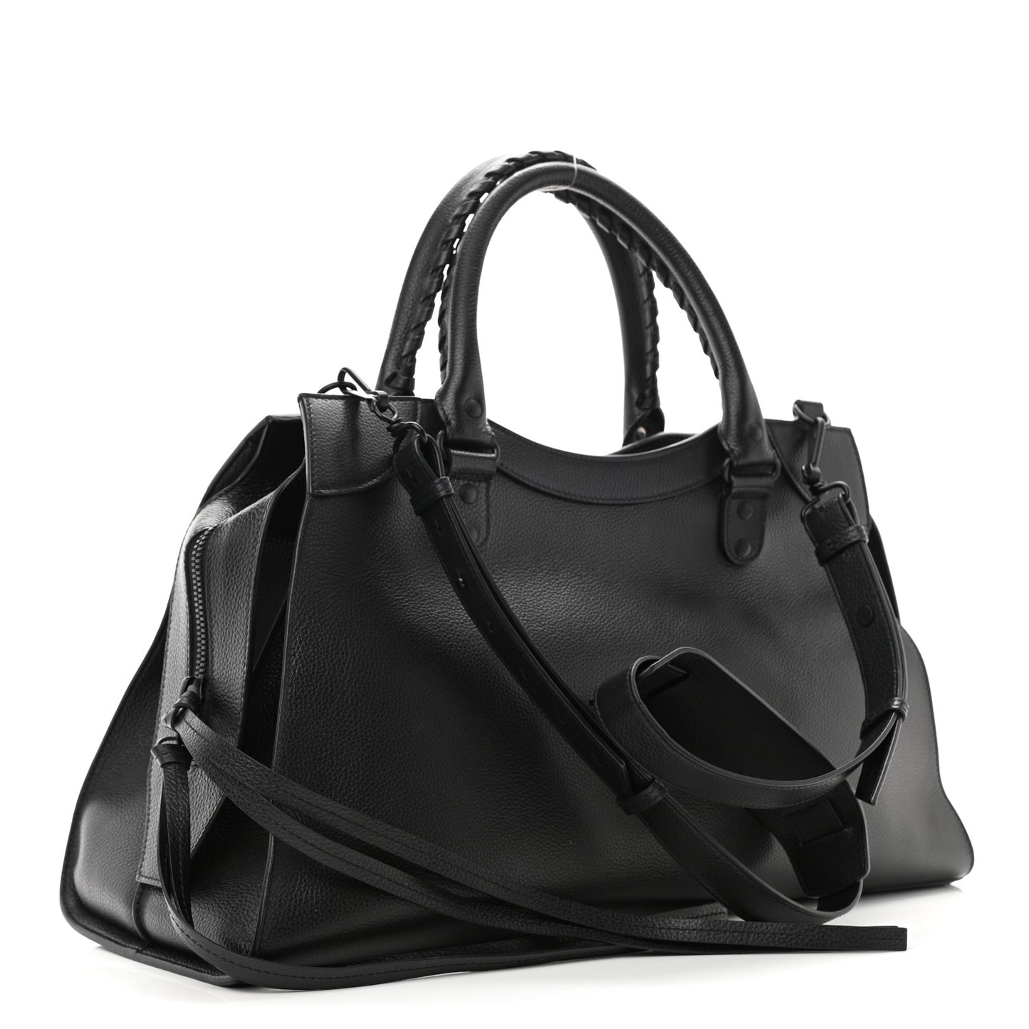 Grained Calfskin Neo Classic Black Hardware Medium City Black