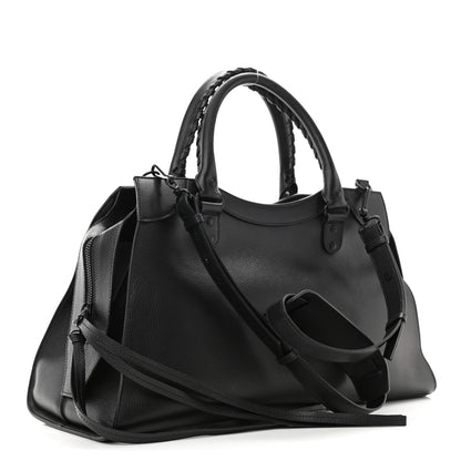 Balenciaga Grained Calfskin Neo Classic Black Hardware Medium City Black 3 of 10