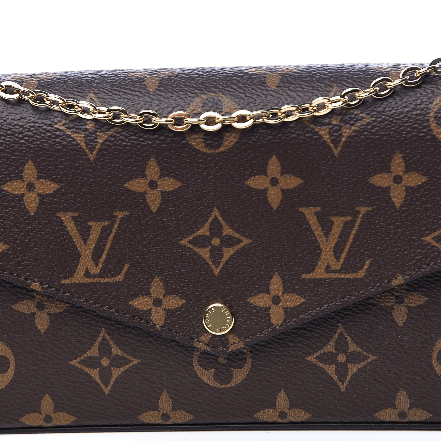 Monogram Pochette Felicie Chain Wallet Fuchsia