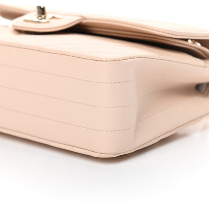 Chanel Caviar Chevron Quilted Small Double Flap Beige 10 of 10