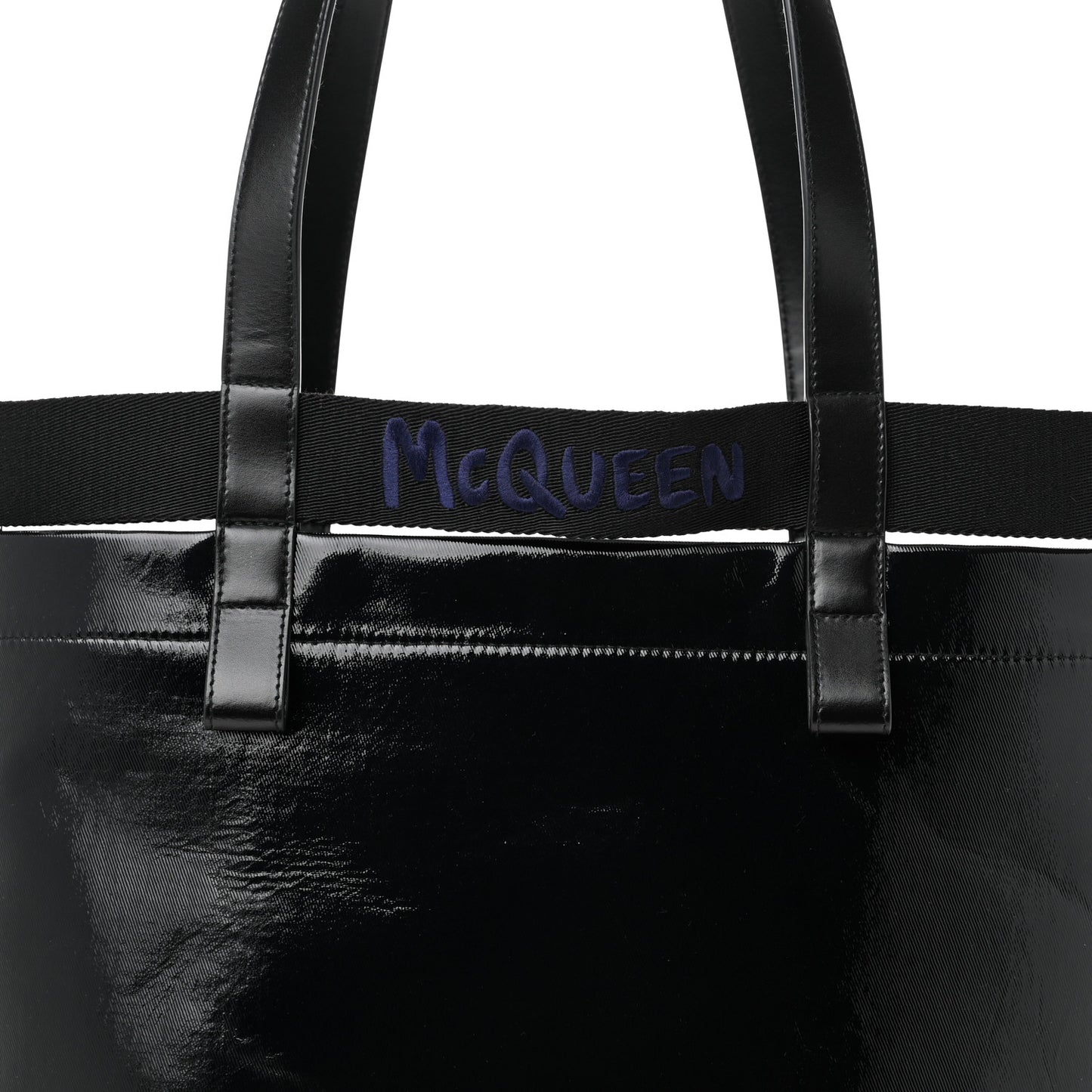 Coated Canvas Logo Shopper Tote Black