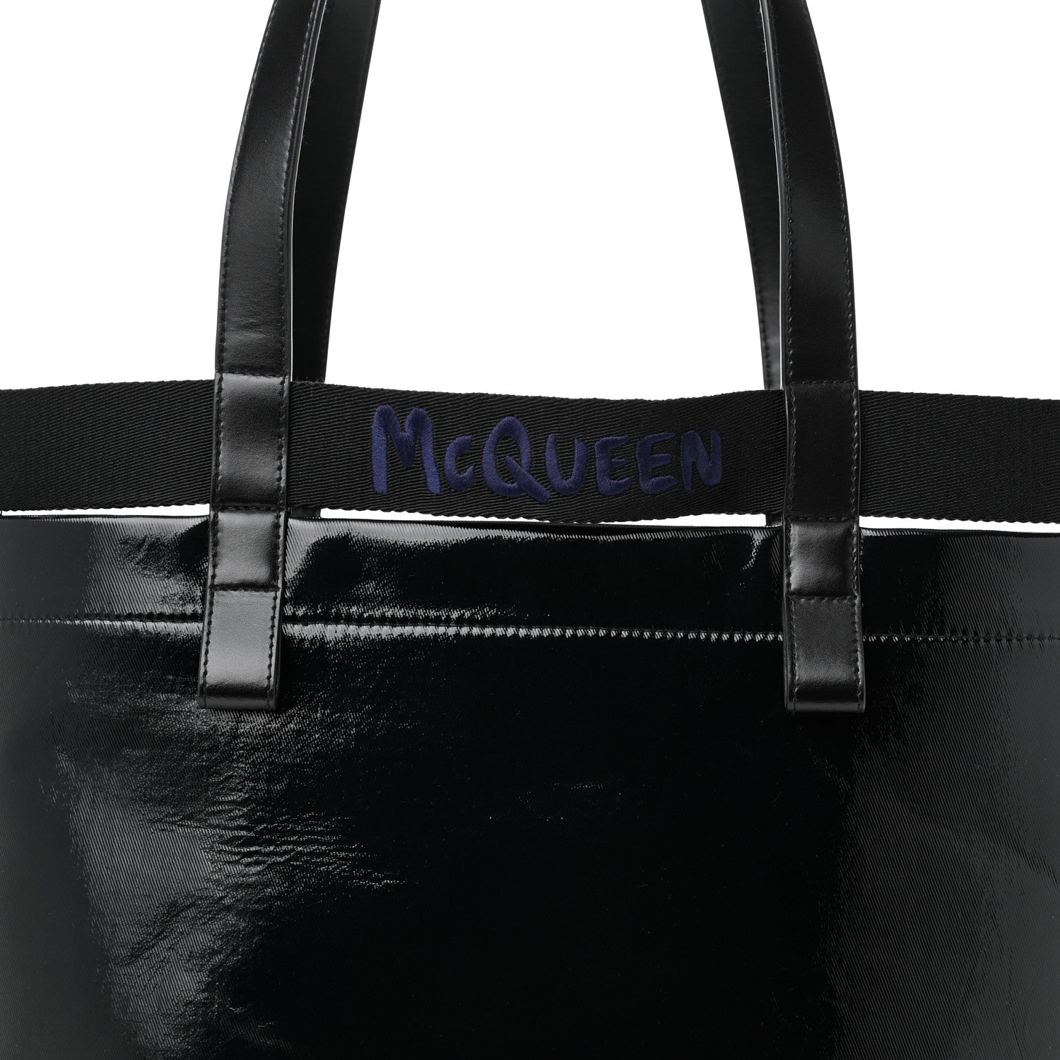 Alexander McQueen Coated Canvas Logo Shopper Tote Black 7 of 11