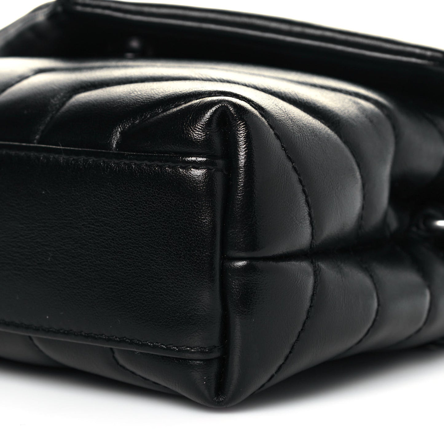 Calfskin Y Quilted Monogram Toy Loulou Crossbody Bag Black