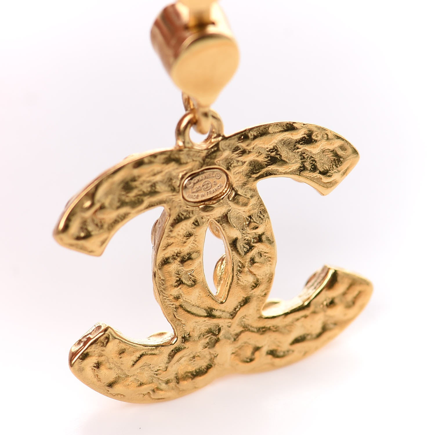 Chanel CC Crystal Drop Earrings Gold 5 of 7