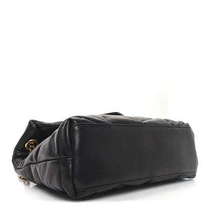 Saint Laurent Lambskin Quilted Tri-Metal Small Loulou Puffer Monogram Chain Satchel  Black 4 of 10