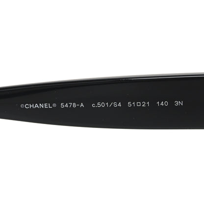 Chanel Acetate Square CC Heart Sunglasses 5478-A Black 5 of 7
