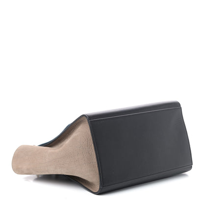 Celine Drummed Calfskin Suede Small Trapeze Light Blue 3 of 9