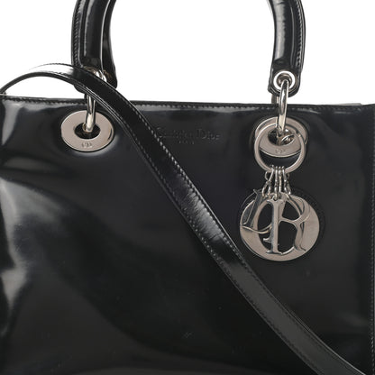 Christian Dior Glazed Calfskin Medium Lady Dior Black 8 of 15