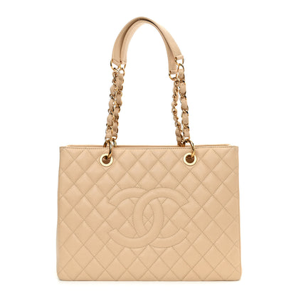 Chanel Caviar Quilted Grand Shopping Tote GST Beige Clair 1 of 10