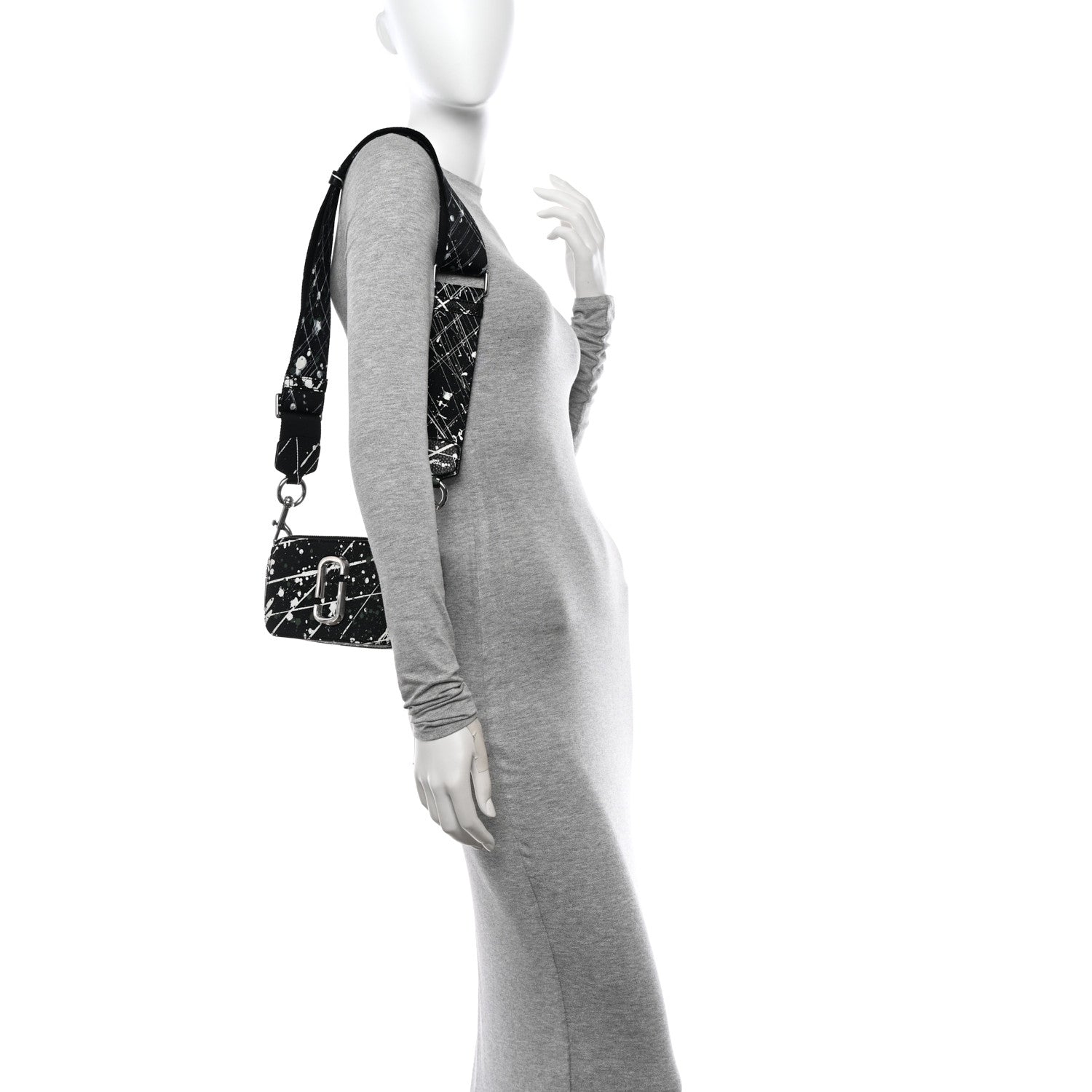 Marc Jacobs Calfskin Paint Splatter Small Snapshot Camera Bag Black Multi 2 of 11