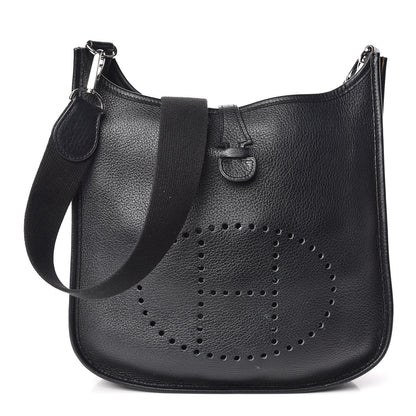 Hermes Taurillon Clemence Evelyne II PM Black 1 of 9