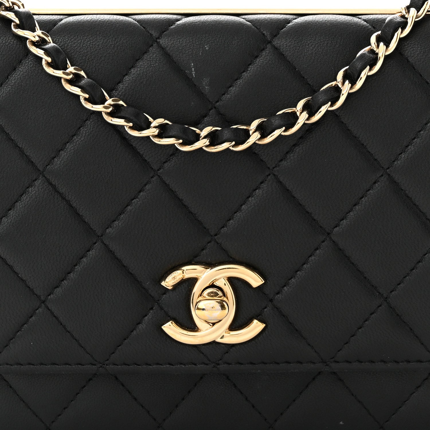 Chanel Lambskin Quilted Trendy CC Wallet On Chain WOC Black 9 of 11