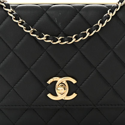 Chanel Lambskin Quilted Trendy CC Wallet On Chain WOC Black 9 of 11