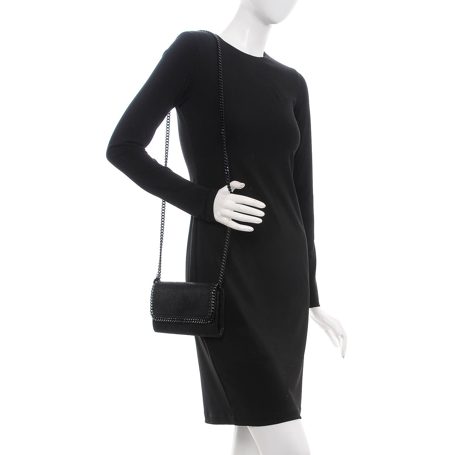 Stella McCartney Shaggy Deer Falabella Crossbody Clutch Black 2 of 7