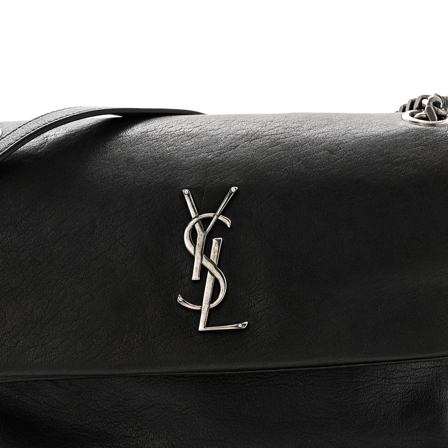 Sheepskin Medium West Hollywood Monogram Fold-Over Bag Black