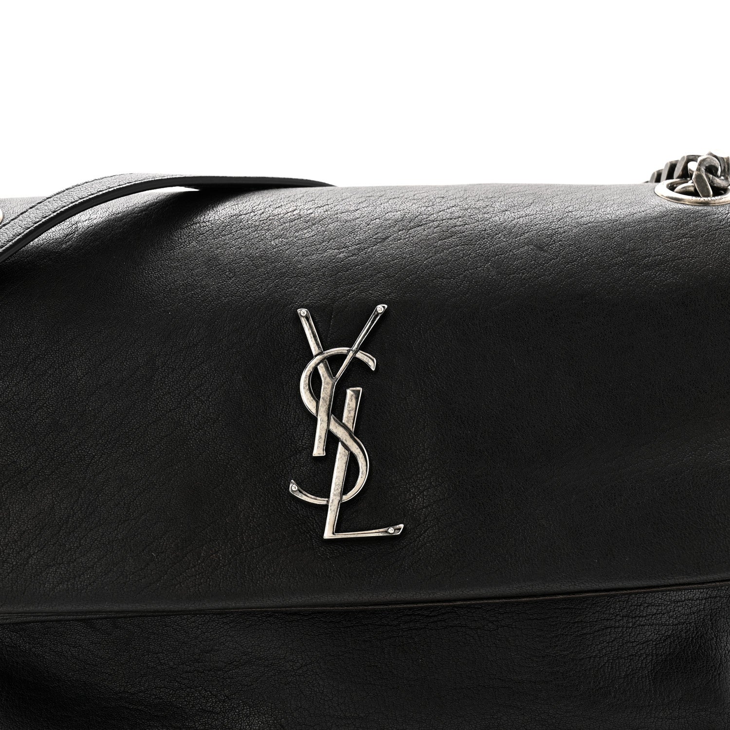 Saint Laurent Sheepskin Medium West Hollywood Monogram Fold-Over Bag Black 8 of 12