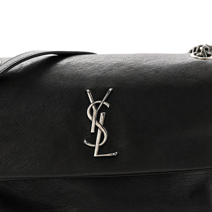 Saint Laurent Sheepskin Medium West Hollywood Monogram Fold-Over Bag Black 8 of 12