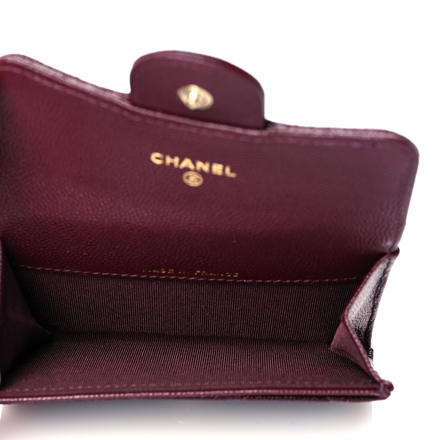Chanel Caviar Quilted Flap Card Holder Wallet Burgundy 5 of 12