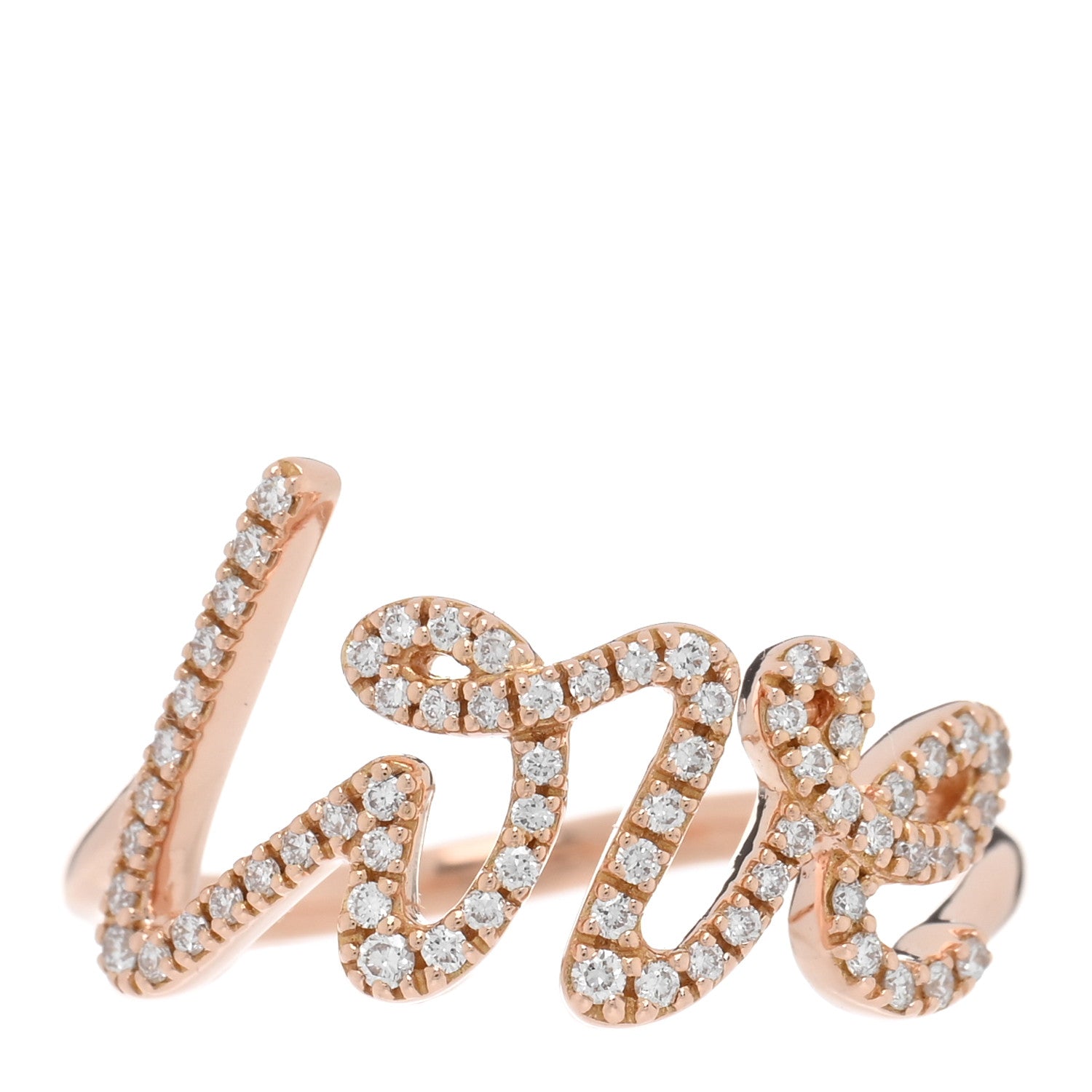 Tiffany 18K Rose Gold Diamond Paloma's Graffiti Love Ring 53 6.5 1 of 4