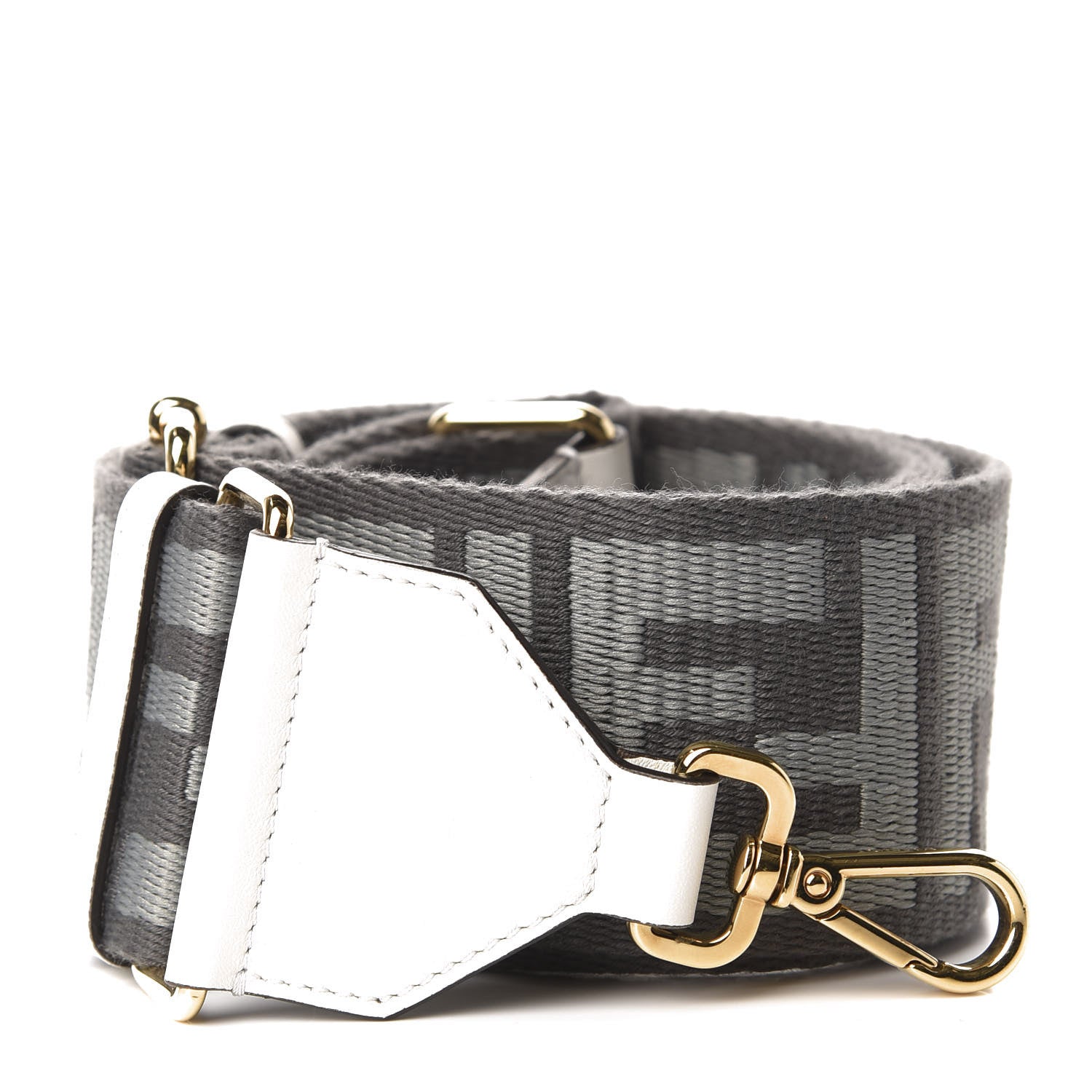 Fendi Ribbon Vitello Seta FF 1974 Adjustable Strap You Ardesia Pietra White Ice 1 of 4