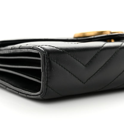 Gucci Calfskin Matelasse GG Marmont Chain Wallet Black 9 of 10
