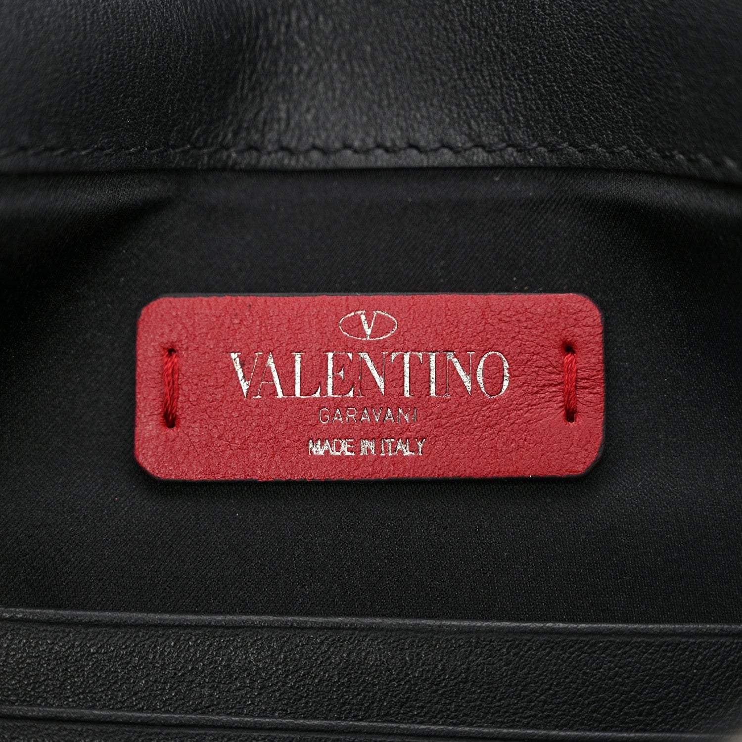 Valentino Garavani Vitello Chevron Rockstud Rolling Envelope Clutch Light Ivory Black 6 of 6