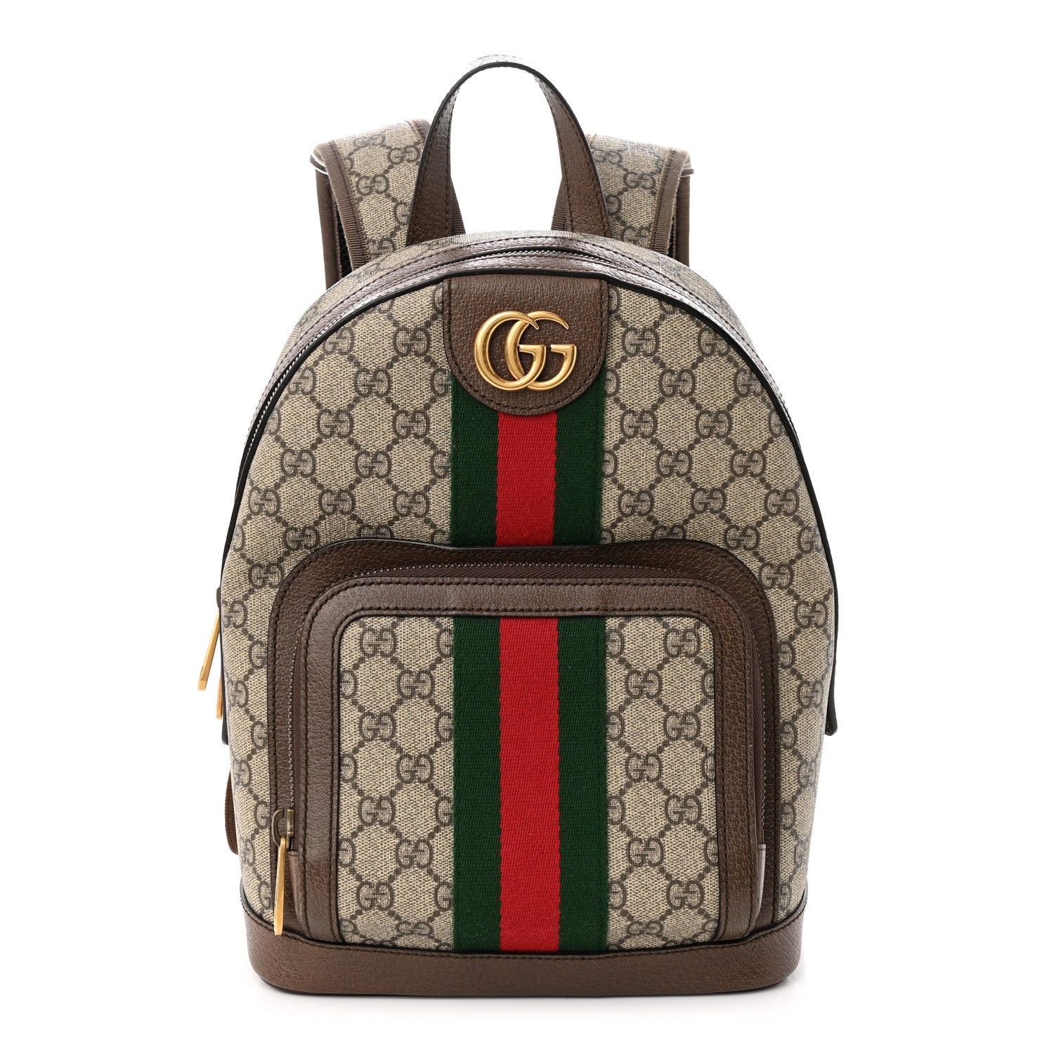 Gucci GG Supreme Monogram Calfskin Web Small Ophidia Day Backpack Beige Ebony New Acero 1 of 10