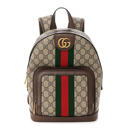 Gucci GG Supreme Monogram Calfskin Web Small Ophidia Day Backpack Beige Ebony New Acero 1 of 10