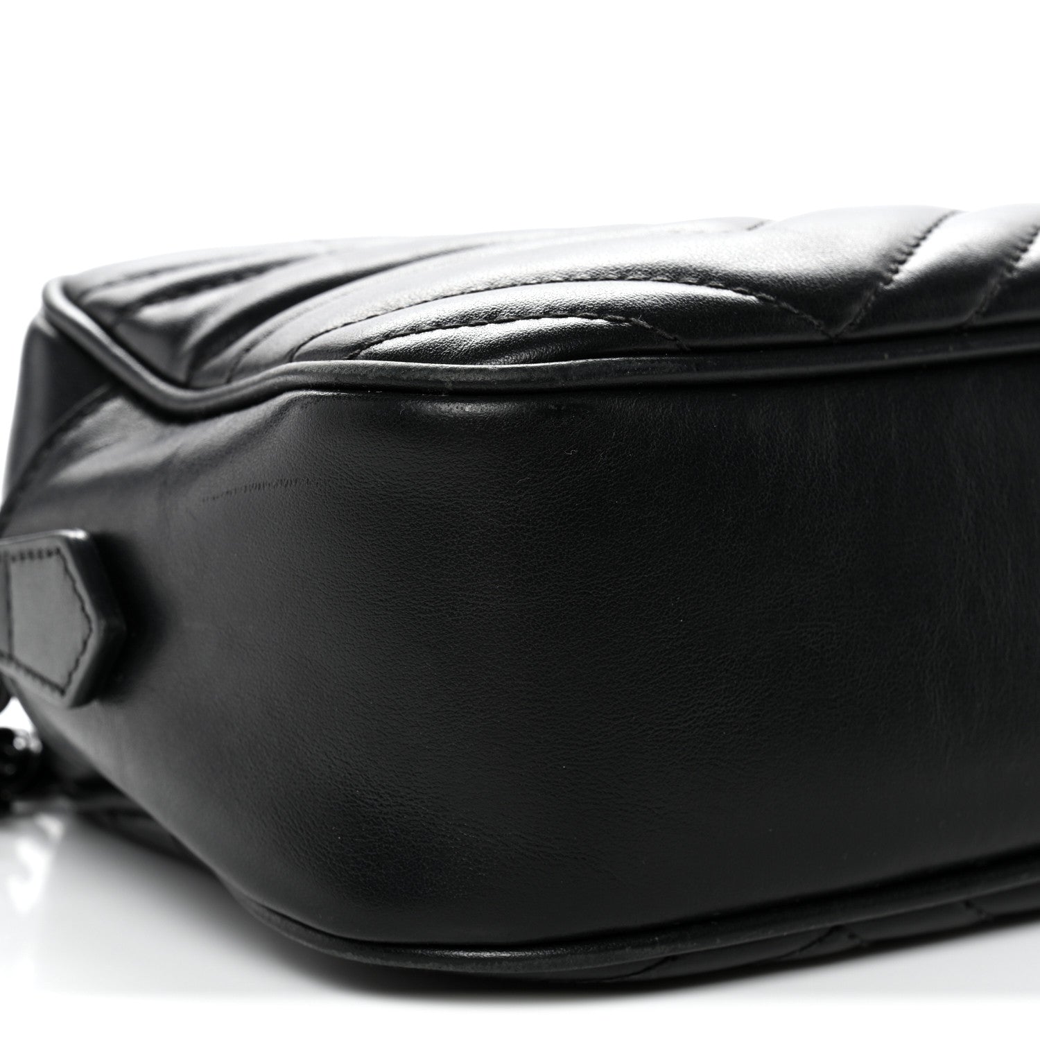 Gucci Calfskin Matelasse Monochrome Small GG Marmont Chain Shoulder Bag Black 9 of 12