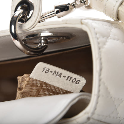 Christian Dior Lambskin Cannage Medium Lady Dior White 8 of 16