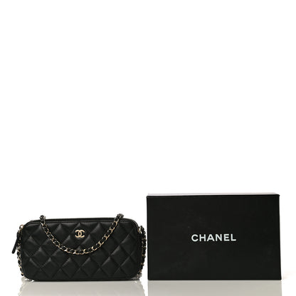 Chanel Lambskin Quilted Small Clutch With Chain Black 12 of 12