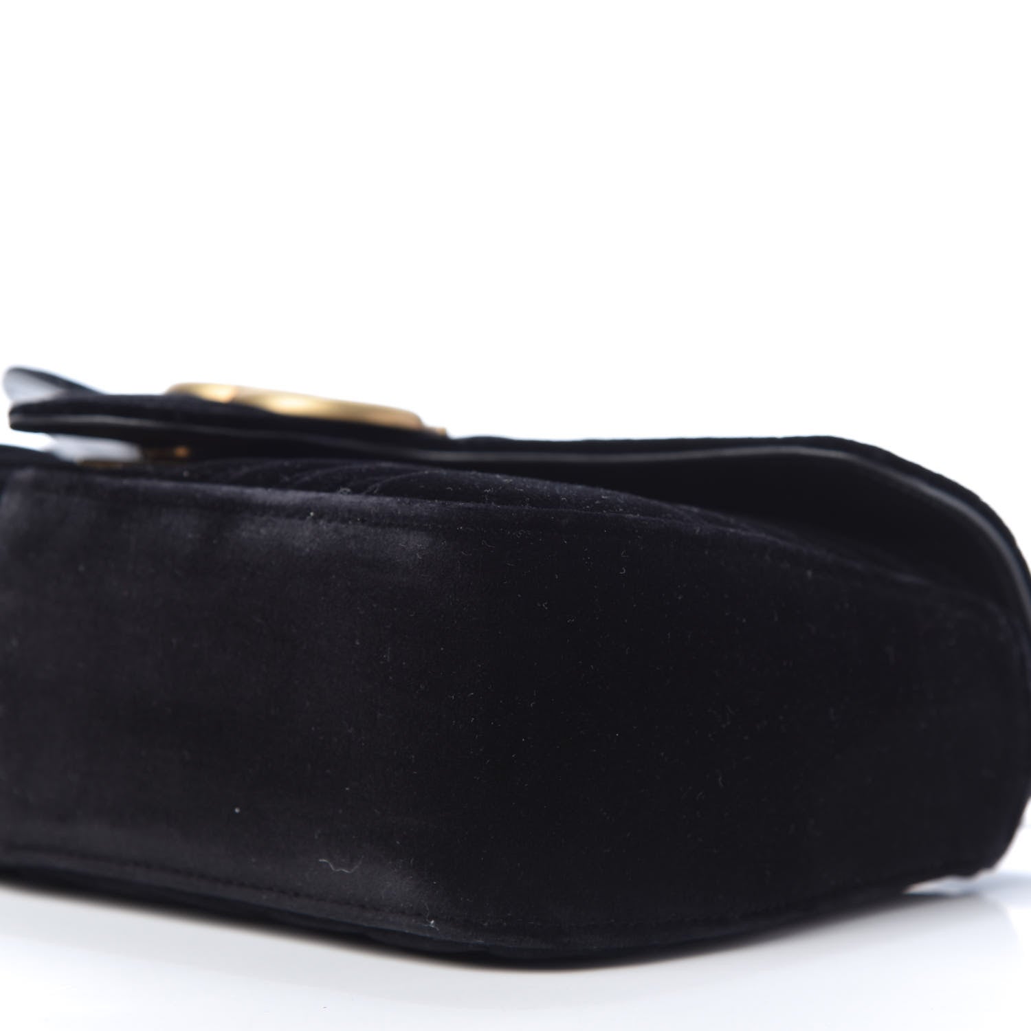 Gucci Velvet Matelasse Small GG Marmont Shoulder Bag Black 7 of 10