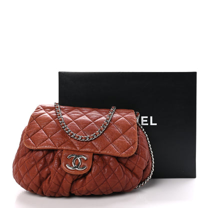 Chanel Washed Lambskin Quilted Large Chain Around Messenger Brown 11 of 11